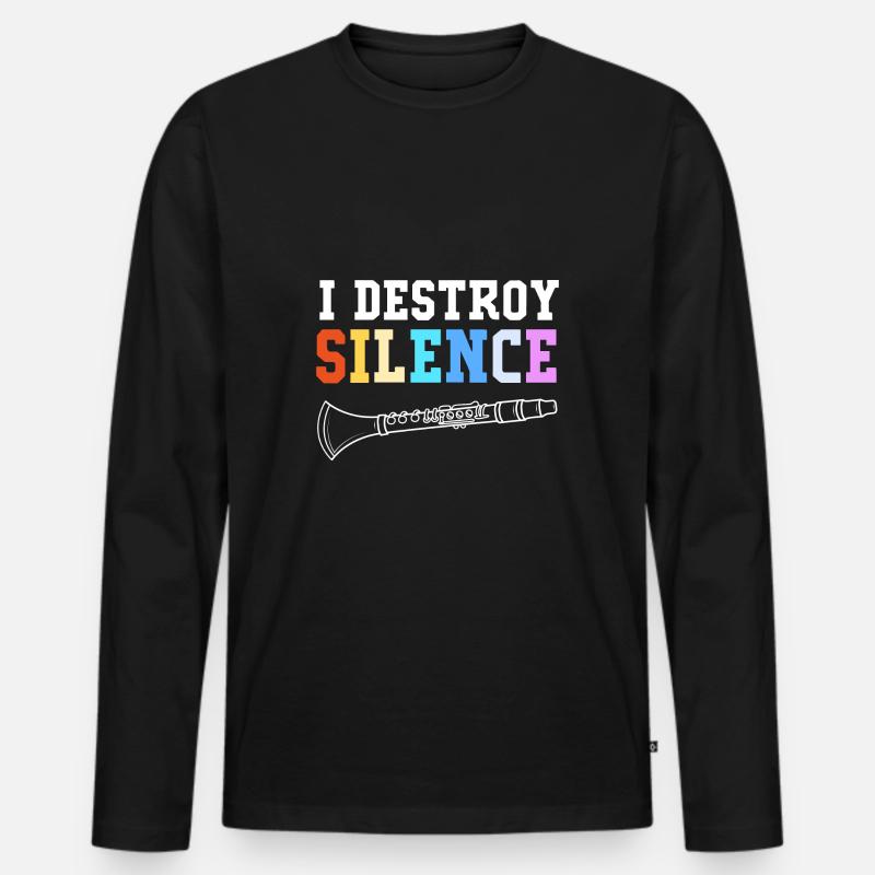 Klarinette - Männer Premium Bio Langarmshirt - Schwarz