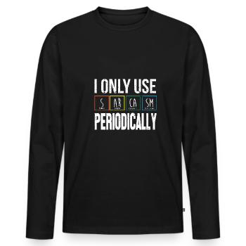 Tableau périodique - T-shirt manches longues Premium bio Homme - noir - Devant - Nico (187cm)