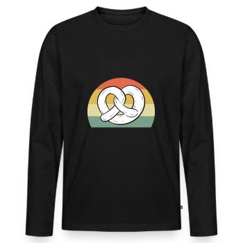 bretzel - T-shirt manches longues Premium bio Homme - noir - Devant - Nico (187cm)