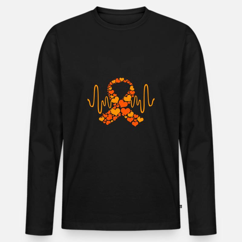 Leukämie Bewusstsein - Männer Premium Bio Langarmshirt - Schwarz