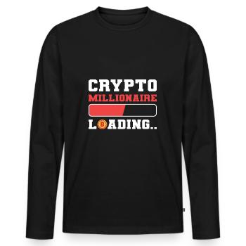 Bitcoin Millionaire - Men's Premium Organic Long Sleeve Shirt - black - Front - Nico (187cm)