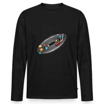 Universe Solar System - Men's Premium Organic Long Sleeve Shirt - black - Front - Nico (187cm)