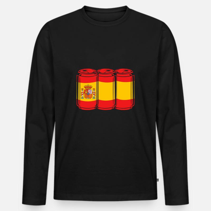 Spanisch - Männer Premium Bio Langarmshirt - Schwarz
