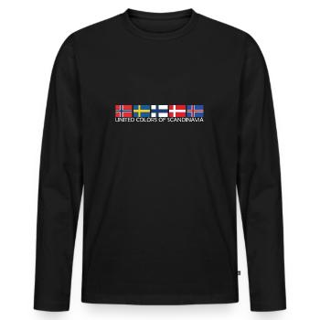 Couleurs unies de la Scandinavie - T-shirt manches longues Premium bio Homme - noir - Devant - Nico (187cm)