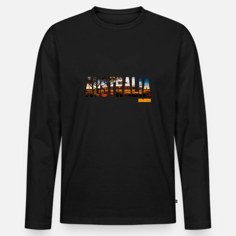 Australia outback - Männer Premium Bio Langarmshirt - Schwarz