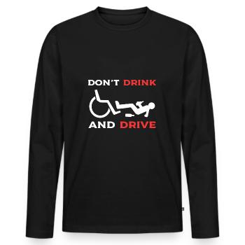 Rollstuhl - Männer Premium Bio Langarmshirt - Schwarz - Vorne - Nico (187cm)