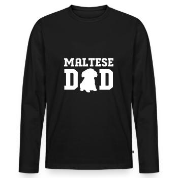 Maltese - Men's Premium Organic Long Sleeve Shirt - black - Front - Nico (187cm)