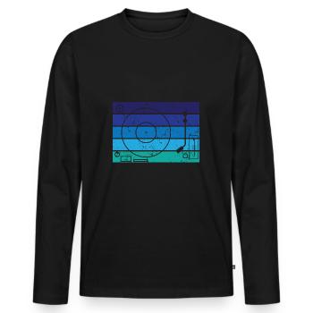 Vinyl - Men's Premium Organic Long Sleeve Shirt - black - Front - Nico (187cm)