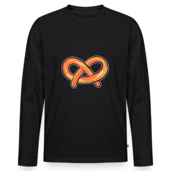 bretzel - T-shirt manches longues Premium bio Homme - noir - Devant - Nico (187cm)