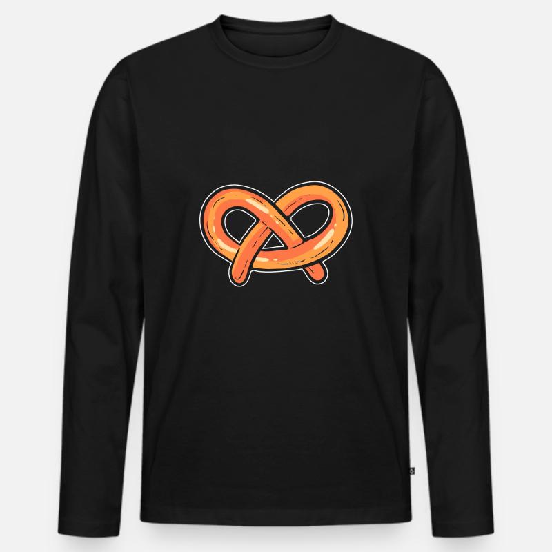 Brezel - Männer Premium Bio Langarmshirt - Schwarz