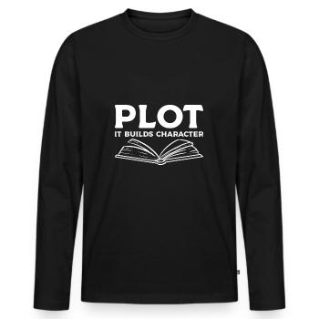 Autor - Männer Premium Bio Langarmshirt - Schwarz - Vorne - Nico (187cm)