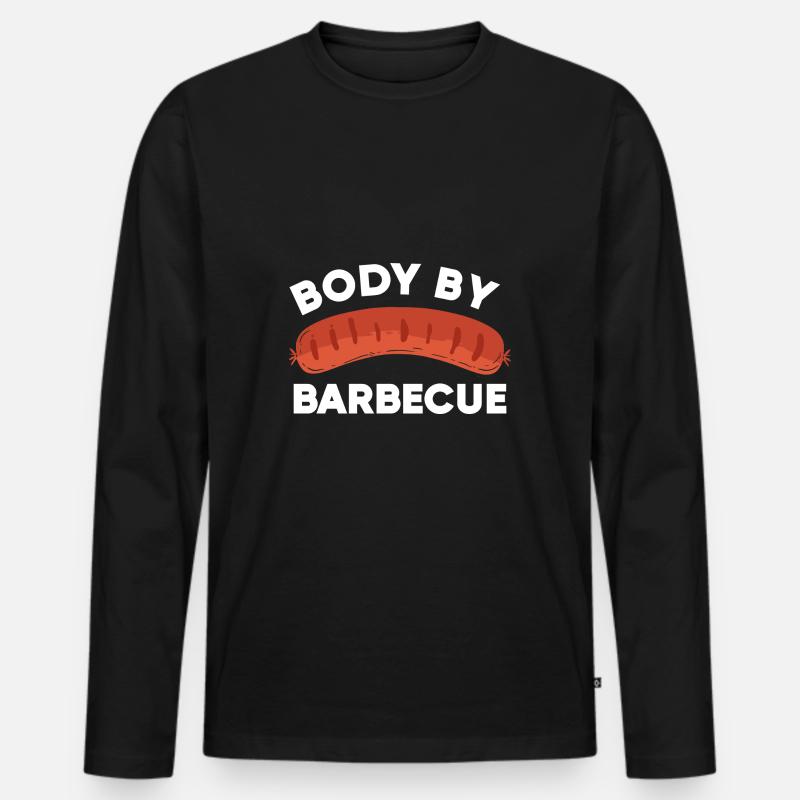 BBQ - Männer Premium Bio Langarmshirt - Schwarz