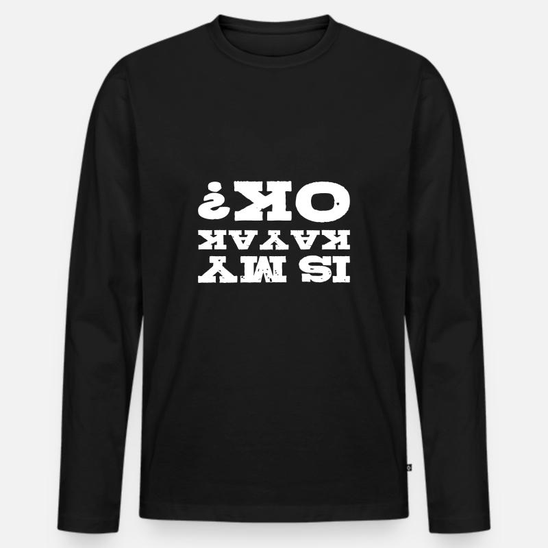 Kajak Kajakfahren - Männer Premium Bio Langarmshirt - Schwarz