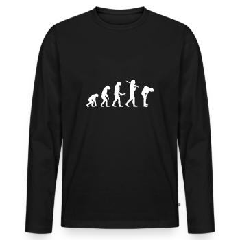 Evolution Back Pain Fun Funny IT Home Office - T-shirt manches longues Premium bio Homme - noir - Devant - Nico (187cm)