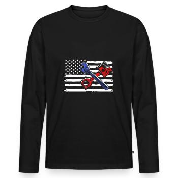 Autofahrer - Männer Premium Bio Langarmshirt - Schwarz - Vorne - Nico (187cm)