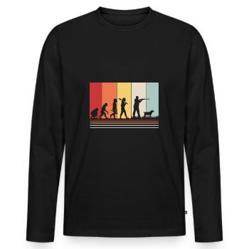 Jäger Jagen - Männer Premium Bio Langarmshirt - Schwarz - Vorne - Nico (187cm)