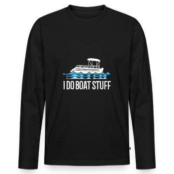 Bateau ponton Bateau Bateaux - T-shirt manches longues Premium bio Homme - noir - Devant - Nico (187cm)