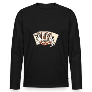 Blackjack Blackjack Casino Jeux d’argent - T-shirt manches longues Premium bio Homme - noir - Devant - Nico (187cm)