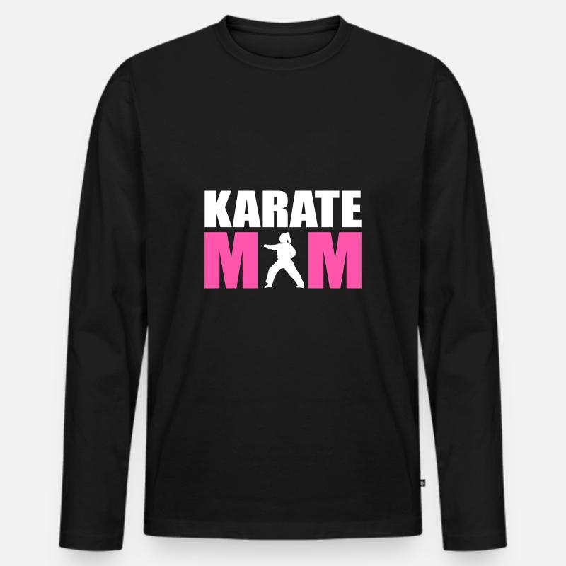 Karate Selbstverteidigung Kampfsport - Männer Premium Bio Langarmshirt - Schwarz