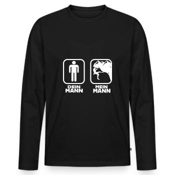 Dein Mann Mein Mann Bergsteiger Geschenk - Männer Premium Bio Langarmshirt - Schwarz - Vorne - Nico (187cm)
