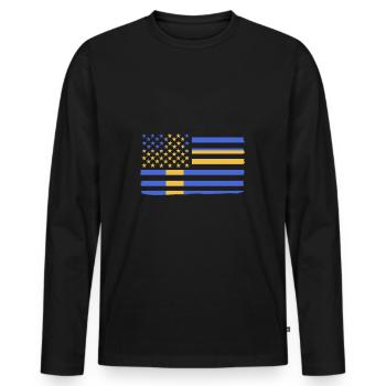 Sweden Swedish - Men's Premium Organic Long Sleeve Shirt - black - Front - Nico (187cm)