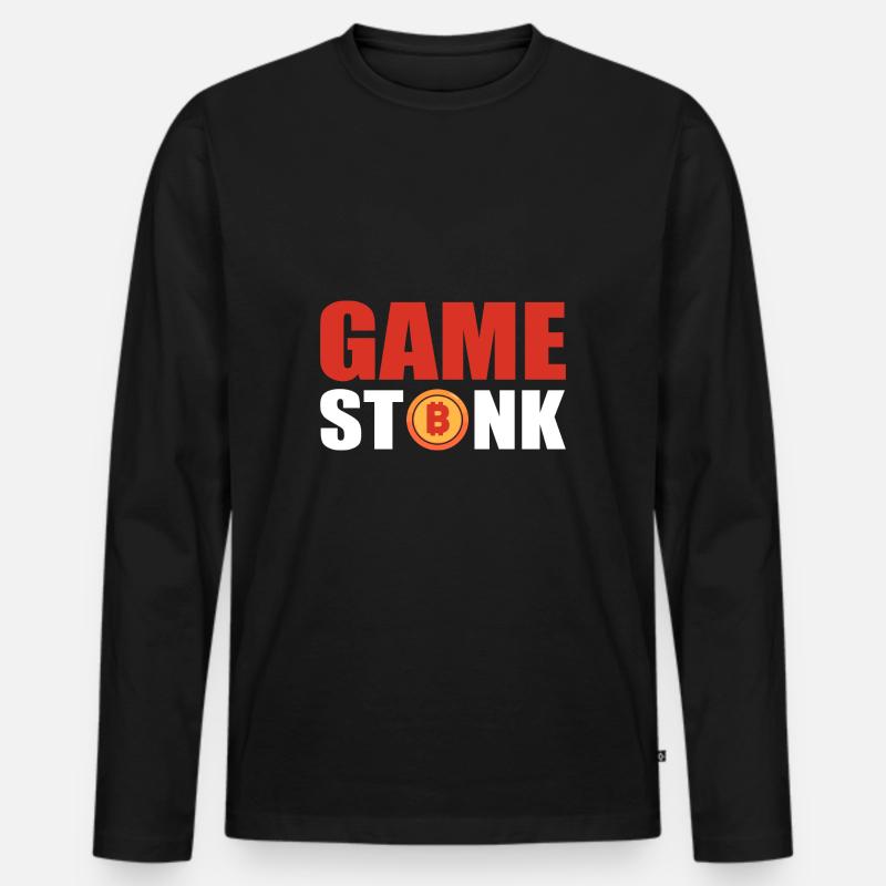 Bitcoin Stonk - Männer Premium Bio Langarmshirt - Schwarz