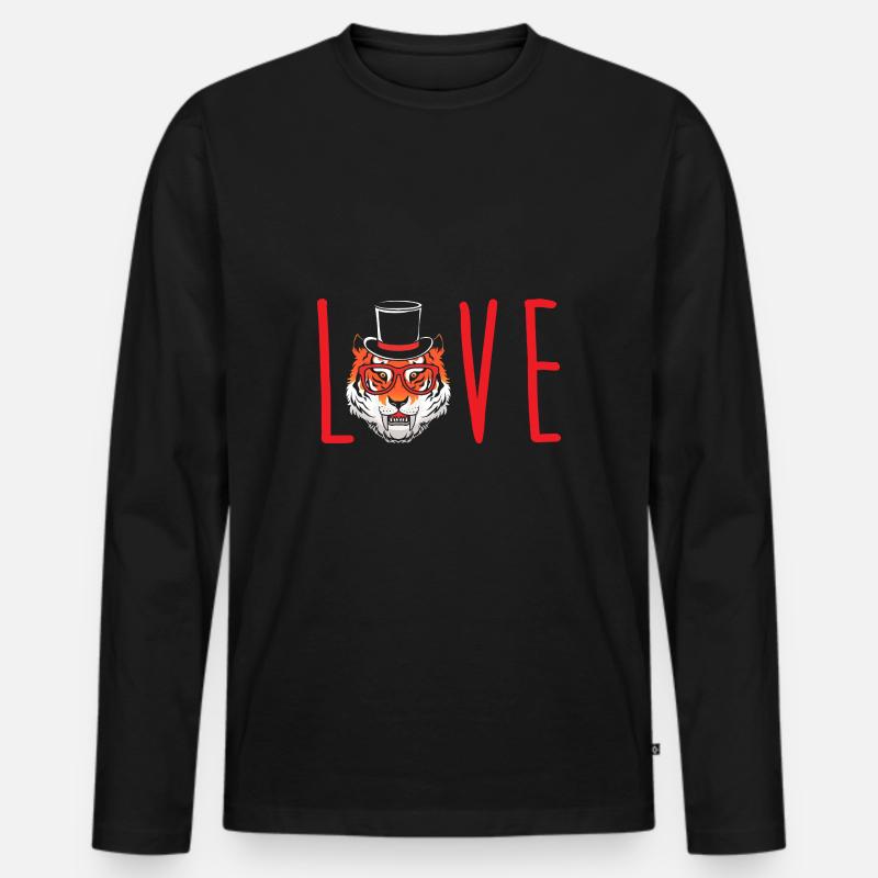 Säbelzahntiger - Männer Premium Bio Langarmshirt - Schwarz