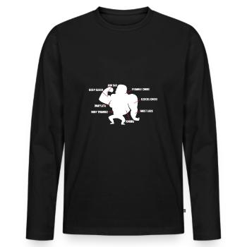 Jiu Jitsu Self Defense - Men's Premium Organic Long Sleeve Shirt - black - Front - Nico (187cm)
