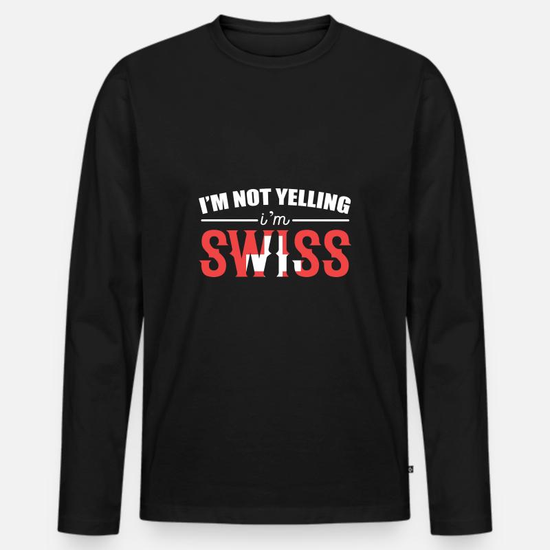Schweiz Schweizer Schweizerdeutsch - Männer Premium Bio Langarmshirt - Schwarz