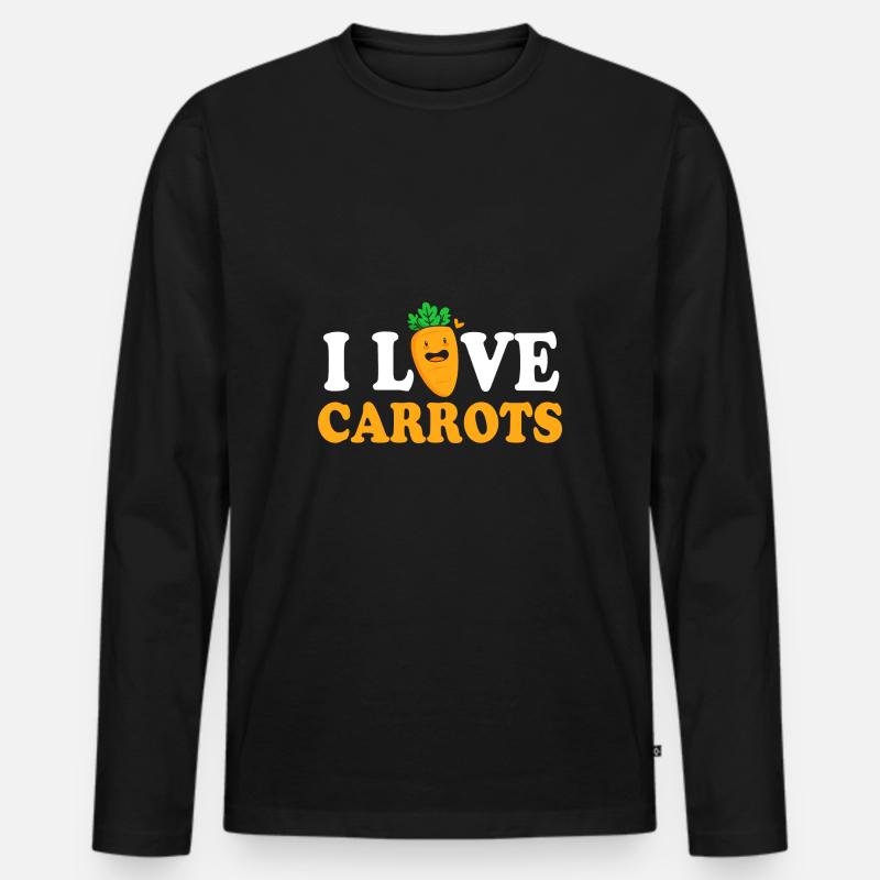 Karotte Gemüse - Männer Premium Bio Langarmshirt - Schwarz