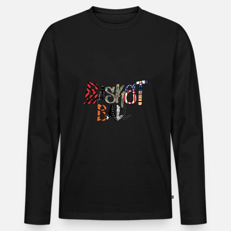 BASKETBALL Graffiti - Männer Premium Bio Langarmshirt - Schwarz