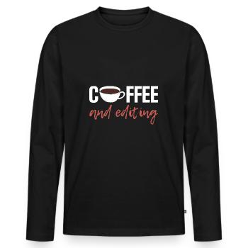 Autor - Männer Premium Bio Langarmshirt - Schwarz - Vorne - Nico (187cm)