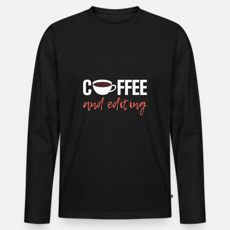 Autor - Männer Premium Bio Langarmshirt - Schwarz