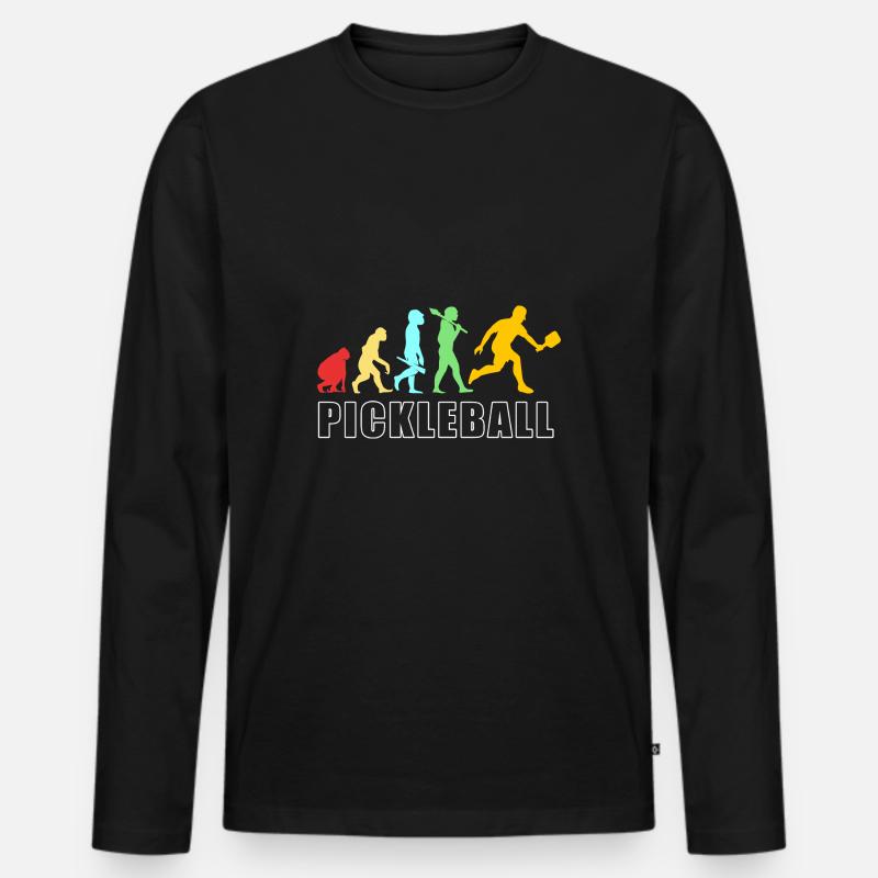 Pickleball Pickleball Pickleball - Männer Premium Bio Langarmshirt - Schwarz