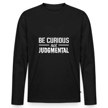 Mobbing - Männer Premium Bio Langarmshirt - Schwarz - Vorne - Nico (187cm)