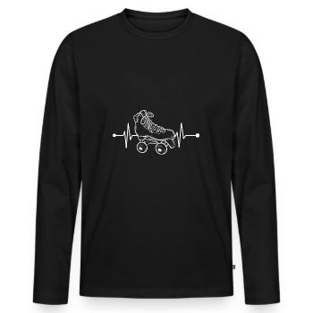 Roller Skating Roller Skates Inline Skates - Men's Premium Organic Long Sleeve Shirt - black - Front - Nico (187cm)