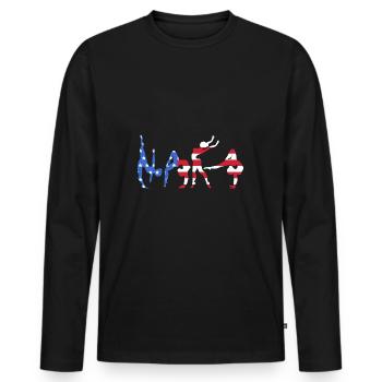 Athlétisme - T-shirt manches longues Premium bio Homme - noir - Devant - Nico (187cm)