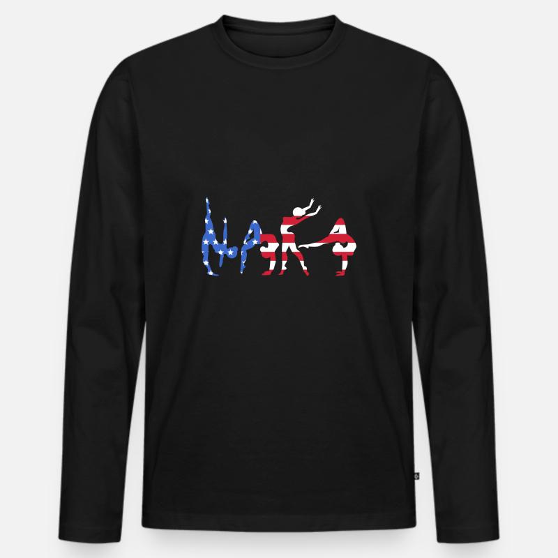 Leichtathletik - Männer Premium Bio Langarmshirt - Schwarz