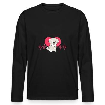 Maltese - Men's Premium Organic Long Sleeve Shirt - black - Front - Nico (187cm)