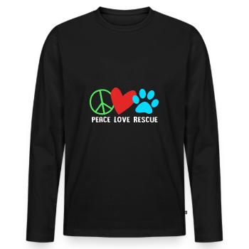 Katzenrettung Tierrechte Tierrettung Tierheim - Männer Premium Bio Langarmshirt - Schwarz - Vorne - Nico (187cm)
