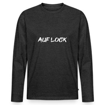 Auf Lock - Jugendwort - T-shirt manches longues Premium bio Homme - anthracite chiné - Devant - Nico (187cm)