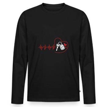 Autofahrer - Männer Premium Bio Langarmshirt - Schwarz - Vorne - Nico (187cm)