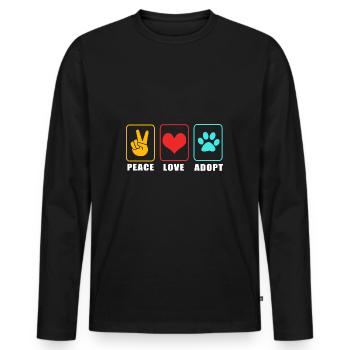 Katzenrettung Tierrechte Tierrettung Tierheim - Männer Premium Bio Langarmshirt - Schwarz - Vorne - Nico (187cm)