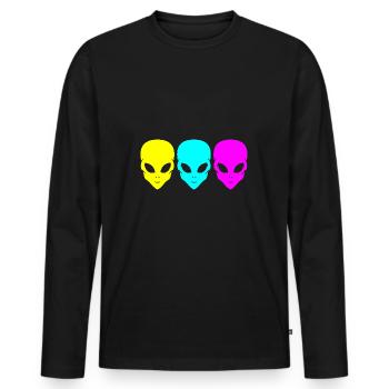 Rave Raver Techno music Techno bass Mischpult - Männer Premium Bio Langarmshirt - Schwarz - Vorne - Nico (187cm)