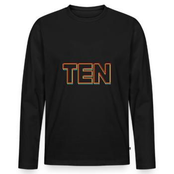 33. Geburtstag Zehn Geburtsjahr Geburtsdatum - Männer Premium Bio Langarmshirt - Schwarz - Vorne - Nico (187cm)