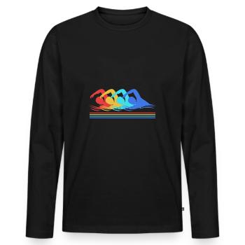 Swimming Swimmers Swimming Pool Swimming Instructors - Men's Premium Organic Long Sleeve Shirt - black - Front - Nico (187cm)