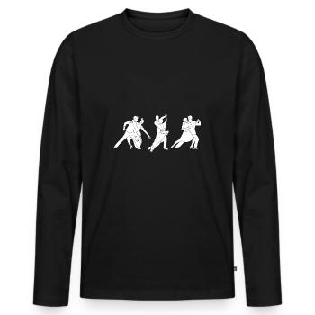 Salsa Dancer Dancer - Men's Premium Organic Long Sleeve Shirt - black - Front - Nico (187cm)