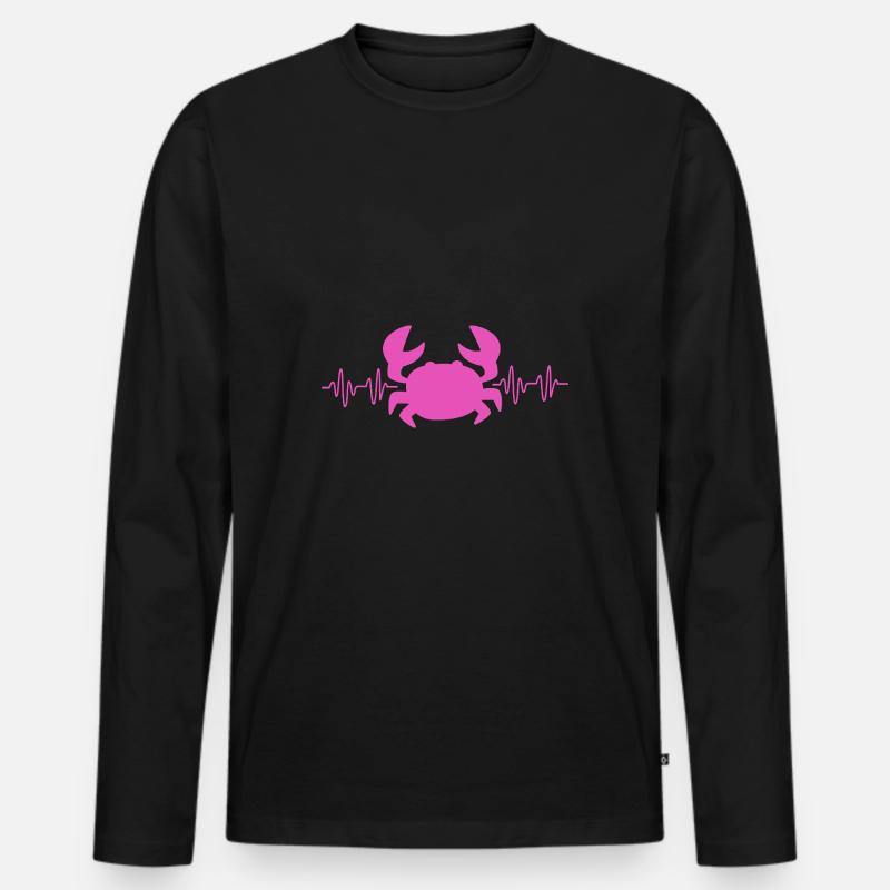 Krabbe - Männer Premium Bio Langarmshirt - Schwarz