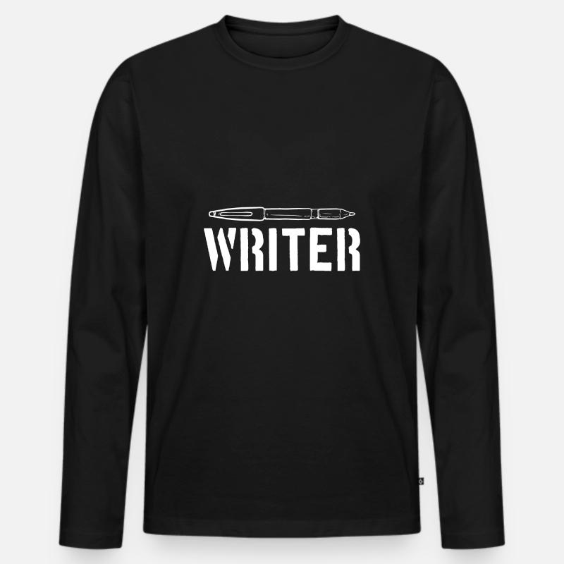 Autor - Männer Premium Bio Langarmshirt - Schwarz