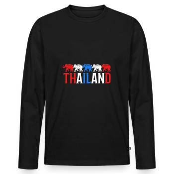Thailand - Men's Premium Organic Long Sleeve Shirt - black - Front - Nico (187cm)